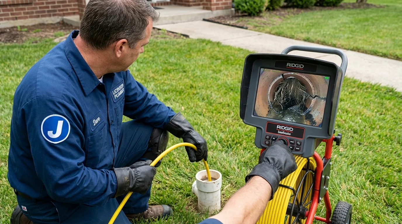 Sewer camera inspection being performed by Johns Plumbing LLC in Lukachukai