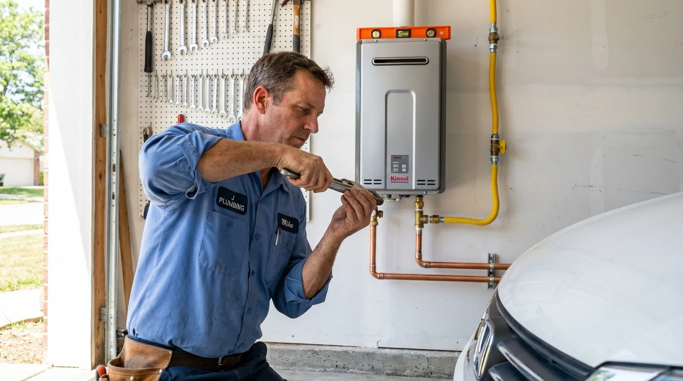Tankless water heater installation by a Johns Plumbing LLC plumber in Lukachukai